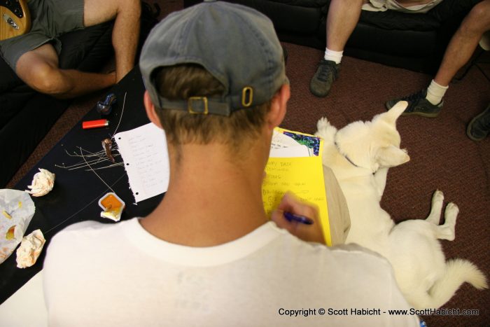 While Jason makes a copy of the final set list.