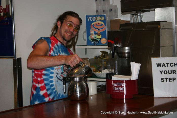 Do you really think he needs more coffee?
