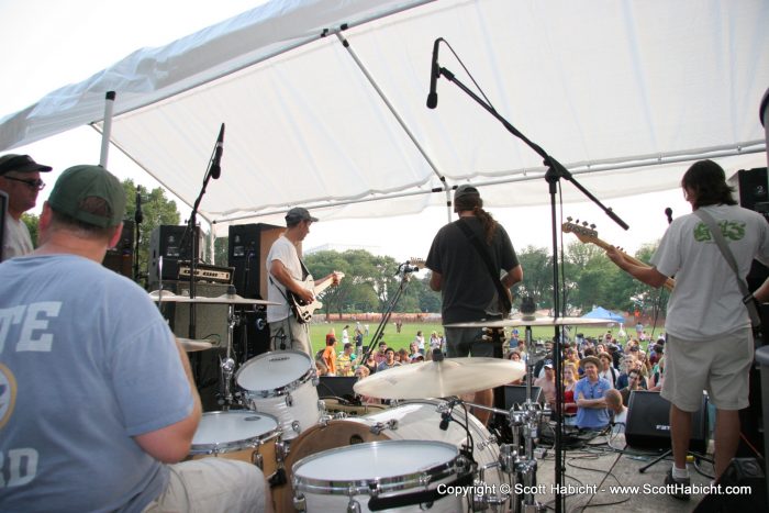 There was a pretty good crowd wanting to get close and personal to the music.