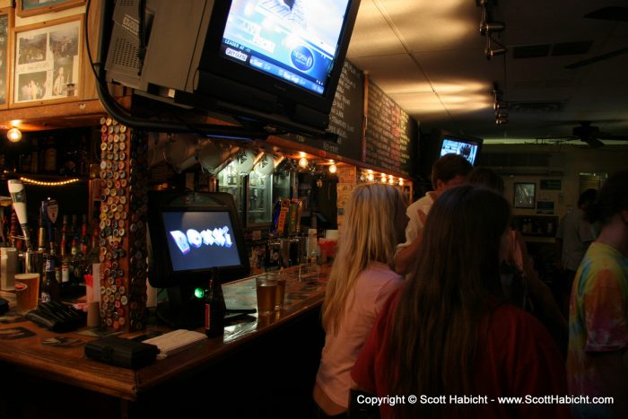 Plenty of people packed into the bar....