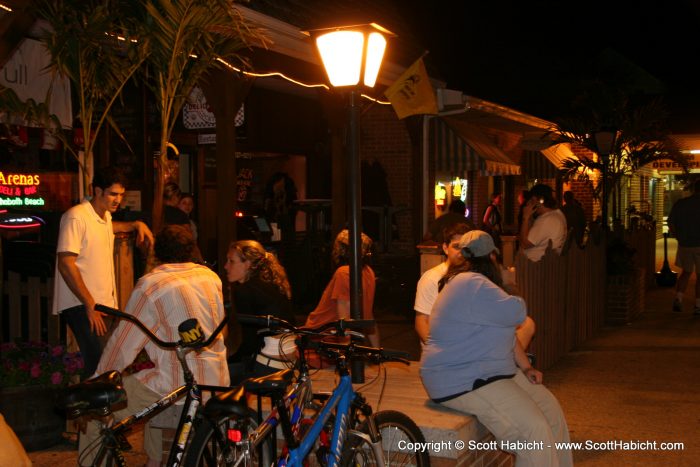 Some people just hung around outside listening to the music spill over.