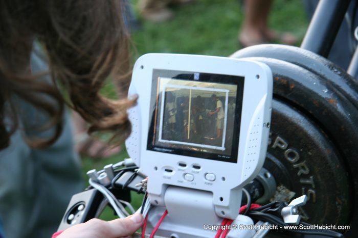 The monitor on the video rig. I did find that "Bill" will be getting a copy of the DVD. Who is Bill?