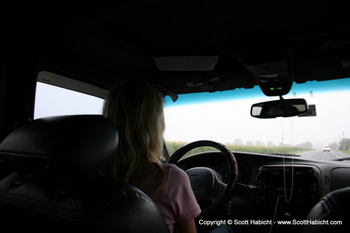 The next morning, she drove the final 70 minutes home.
