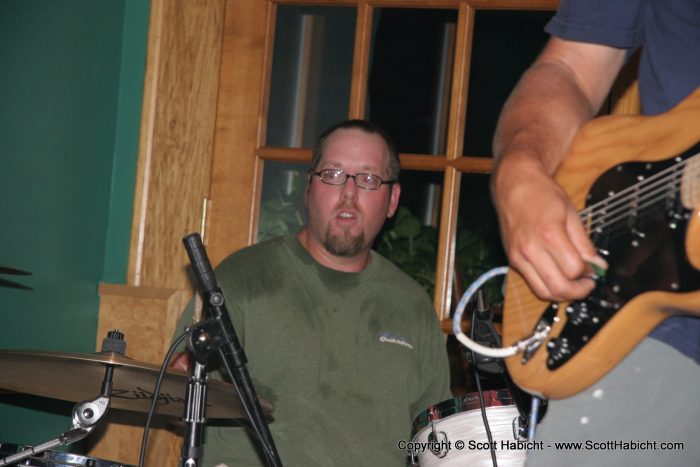 Playing drums make you hot and sweaty.