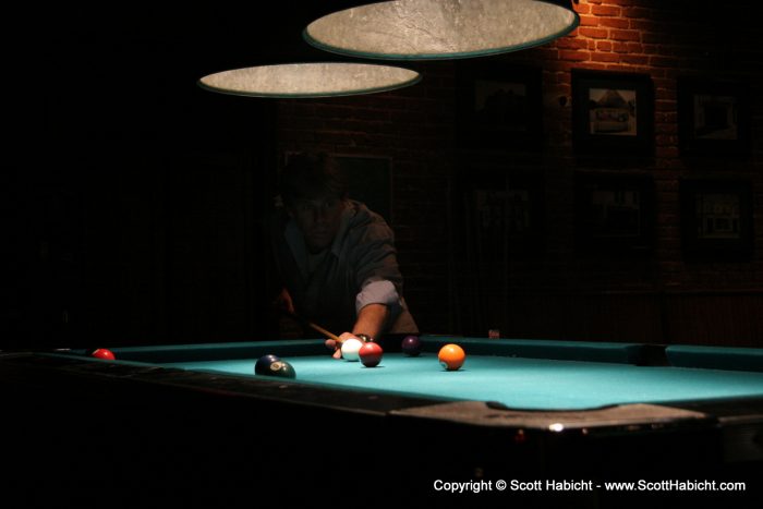 And Brian was in the back shooting pool.