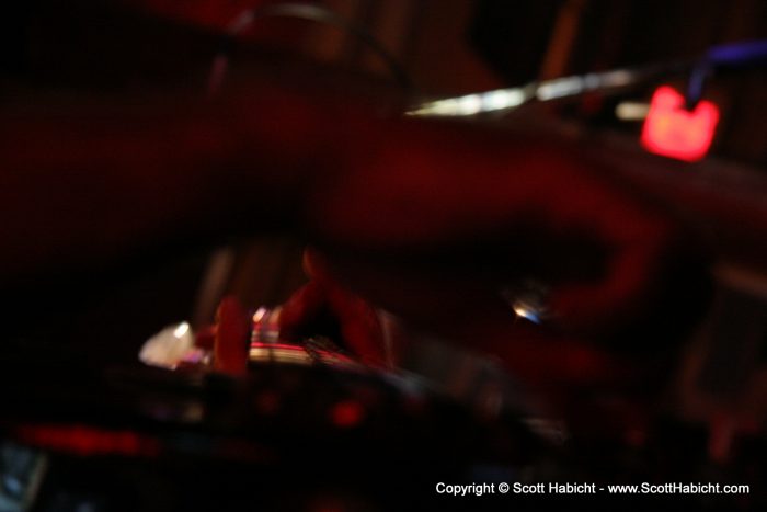 And I took the time to grab this cool shot looking up the neck of John's bass.
