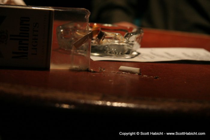 When the paper was lit, it created a smoke waterfall.