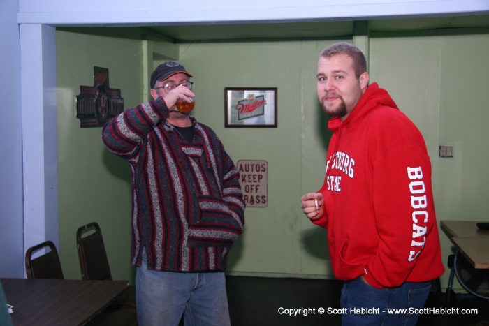 So we all hung out and drank to keep warm.