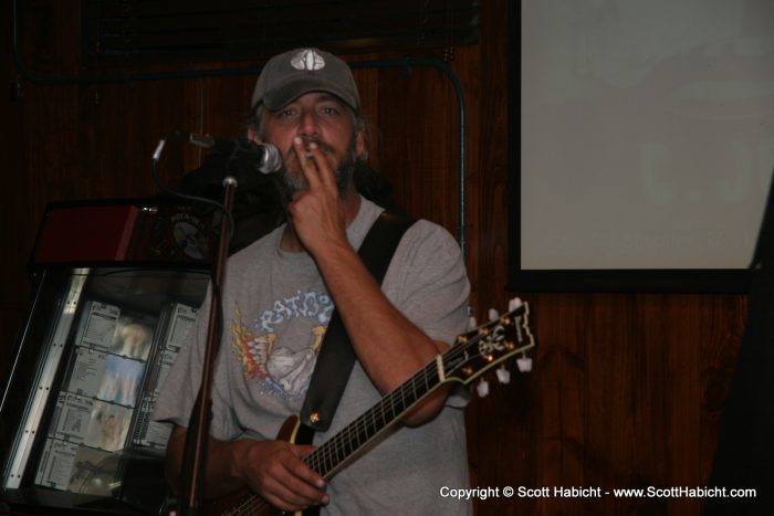 Skip got in a quick smoke while doing sound check.