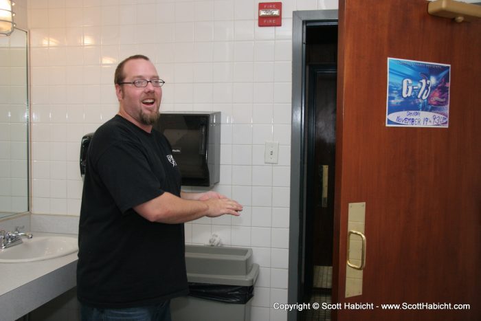 Sonny, still amazed by modern plumbing.