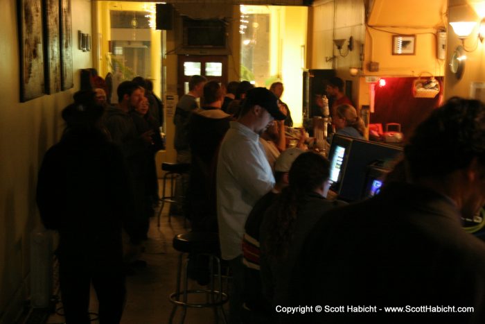 The room was split into two sections, the bar side....