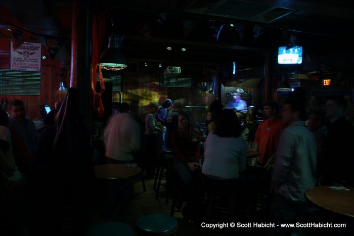 The bar was still well packed....