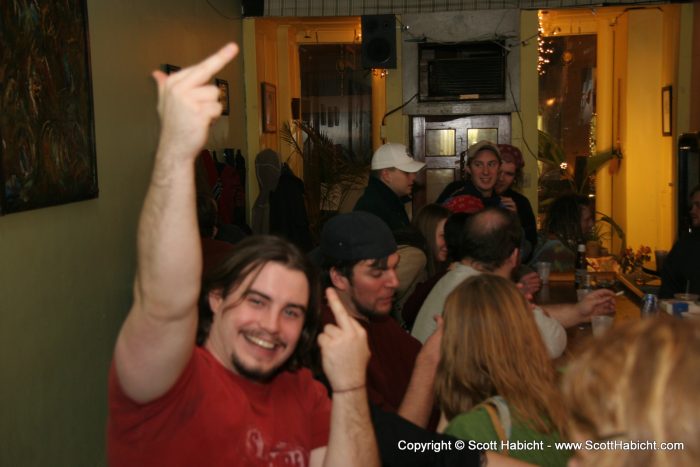 The bar was still hopping....