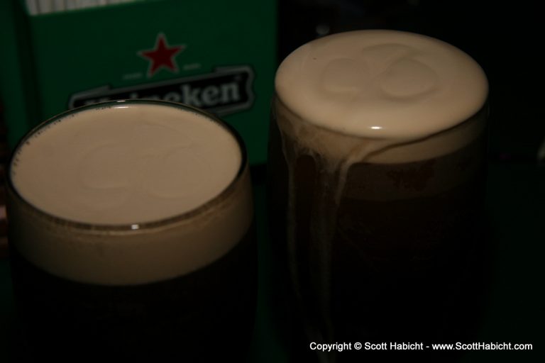 Mmmm, Guinness. Notice the clover leaf on top?