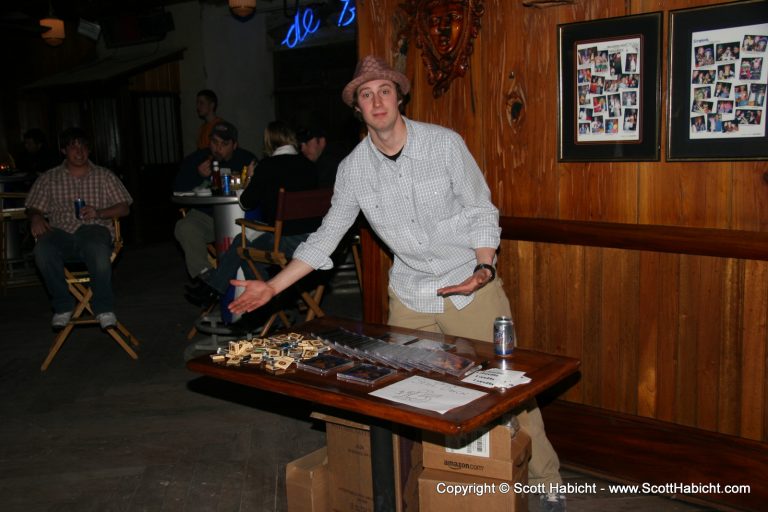 Meanwhile, Jason was in the back selling the merch.