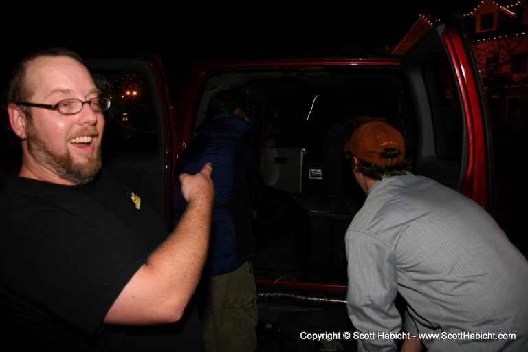 Sonny laughs at the fact that for once, it's not he and John loading the van.