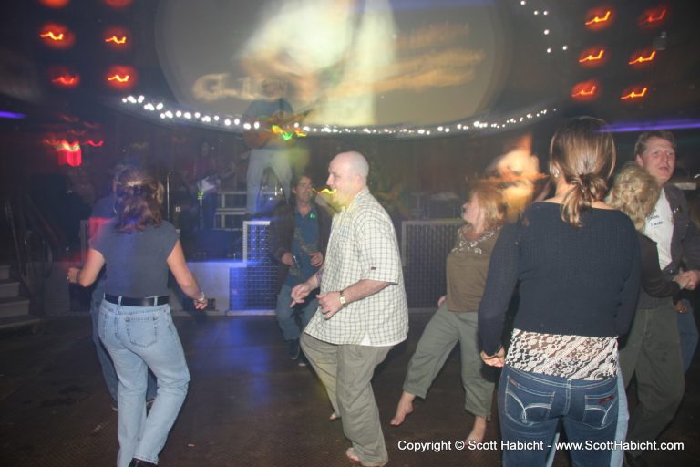 I started to join in the dancing when I saw Skip jump up on the monitor...