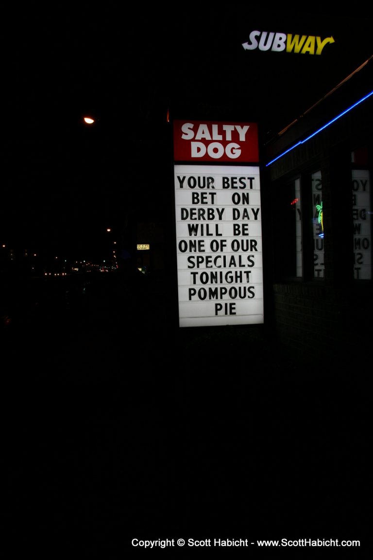 Pompous Pie was in town playing that night....