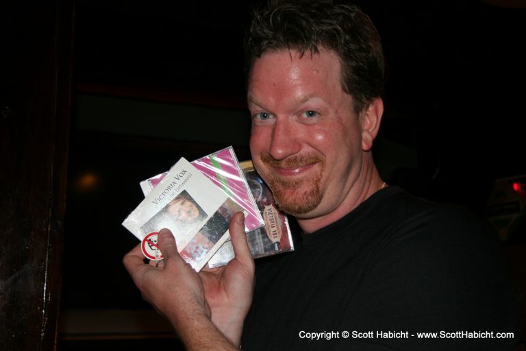 Scott bought every CD she had with her.