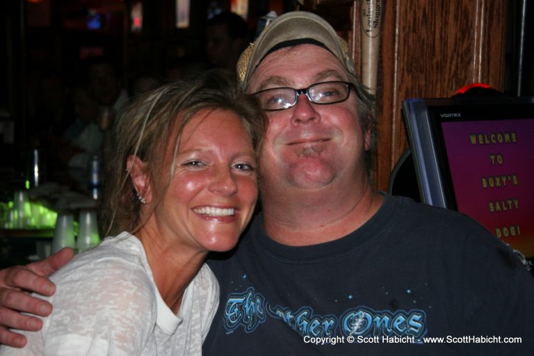 Kelli hanging out with Ocean City's most well known local, T-Lutz.